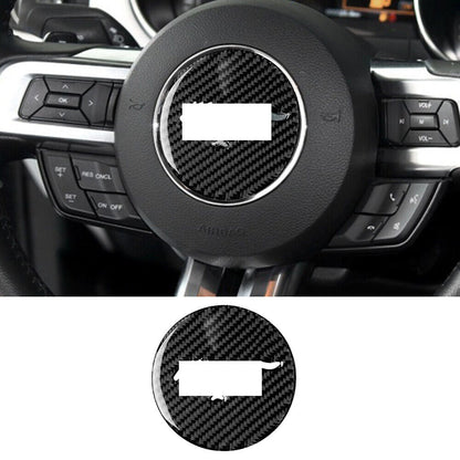 MUSTANG 15 - 23 CARBON FIBER STEERING WHEEL CENTER TRIM - Speedlogix