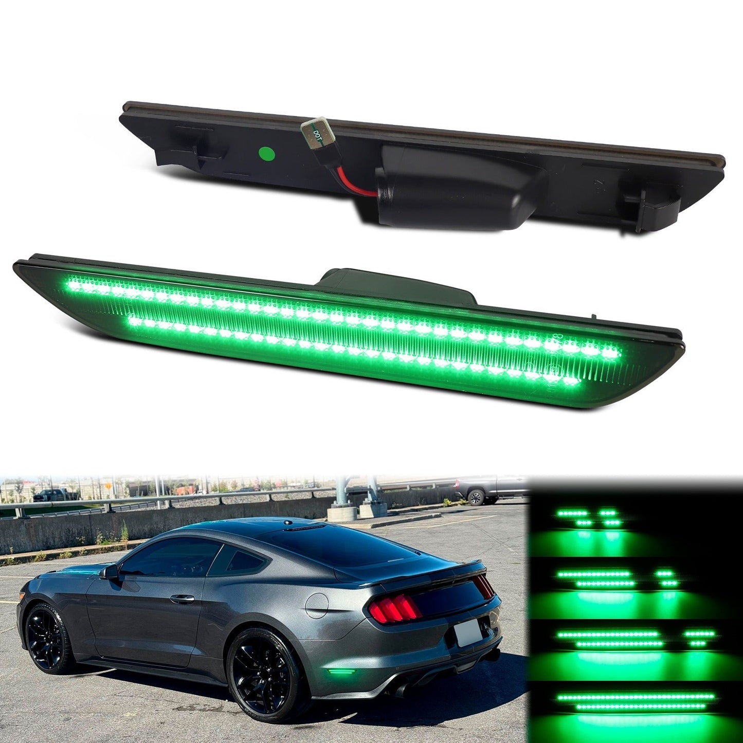 MUSTANG 15 - 23 REAR DYNAMIC SMOKED LED SIDE MARKERS - Speedlogix