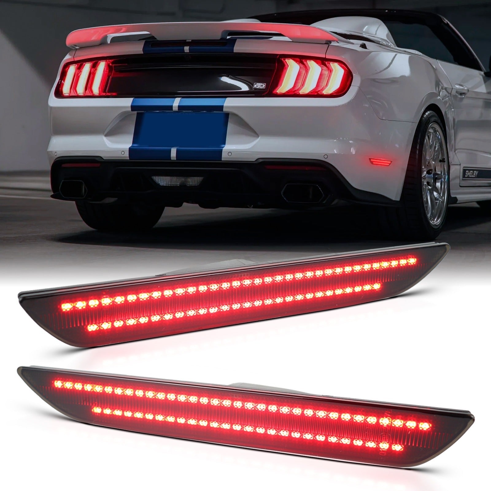 MUSTANG 15 - 23 REAR SMOKED LED SIDE MARKERS - Speedlogix