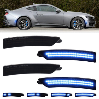 MUSTANG 24 - 26 FRONT/REAR DYNAMIC SMOKED LED SIDE MARKERS - Speedlogix