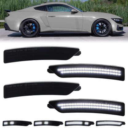 MUSTANG 24 - 26 FRONT/REAR DYNAMIC SMOKED LED SIDE MARKERS - Speedlogix