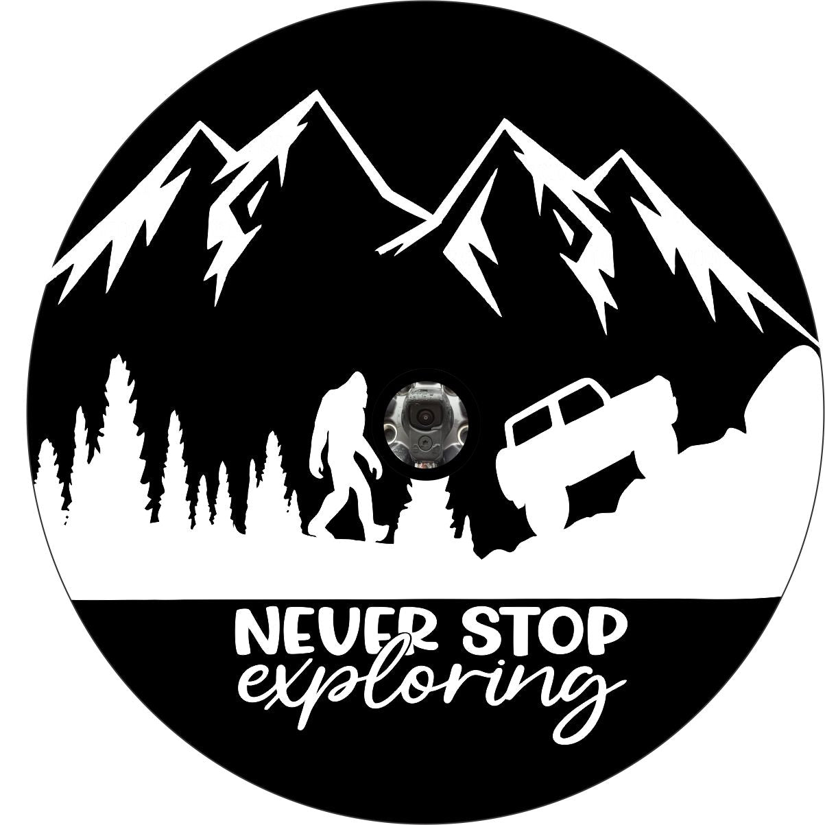 Never Stop Exploring • Sasquatch Bronco Spare Tire Cover - Speedlogix
