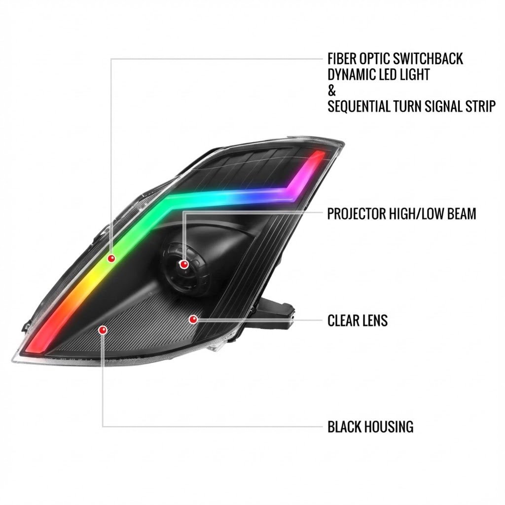 NTXGLOW RGB headlights (2006 - 2009 nissan 350z) - Speedlogix