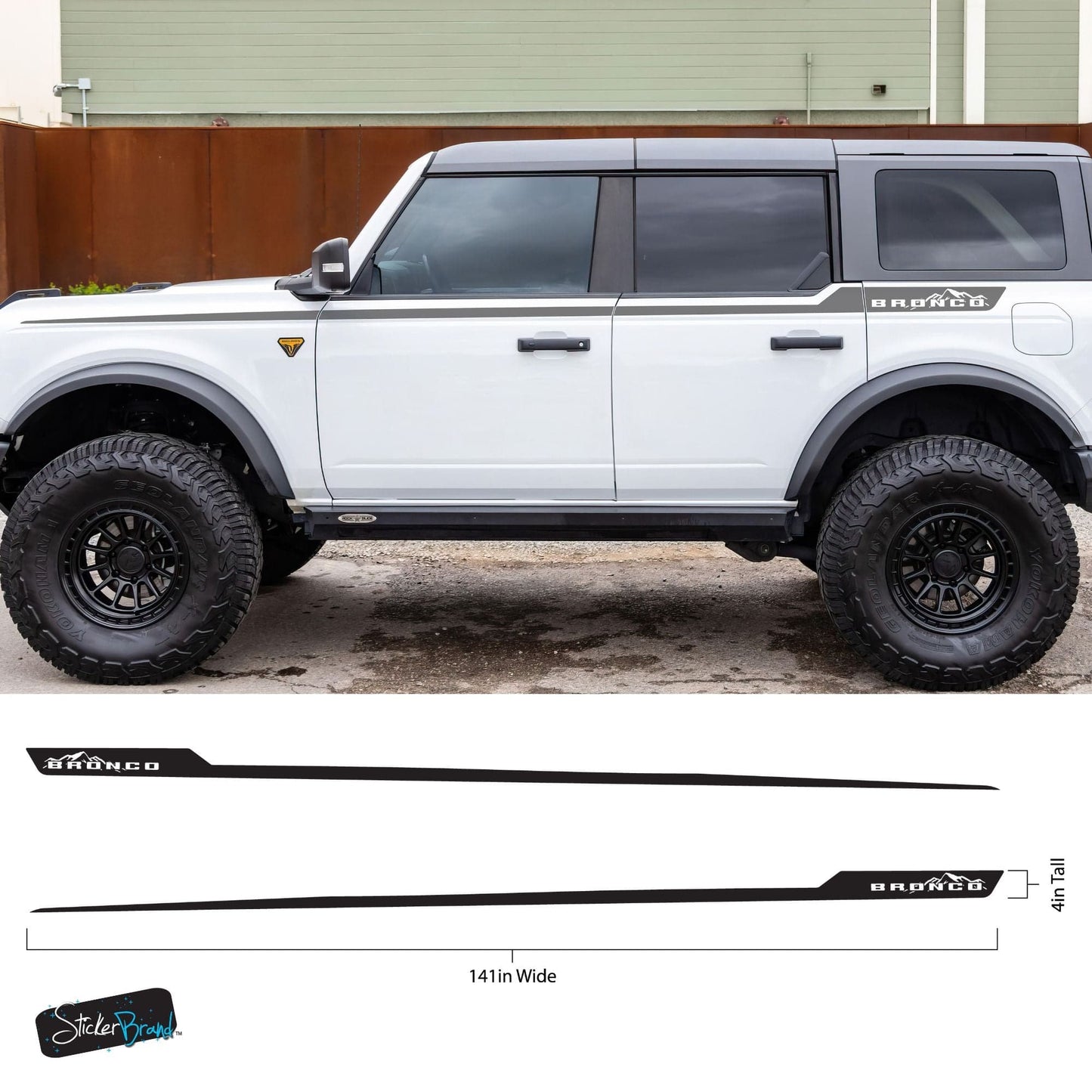 Offroad Overland Bronco Stripes Decal Sticker. 7035 - Speedlogix