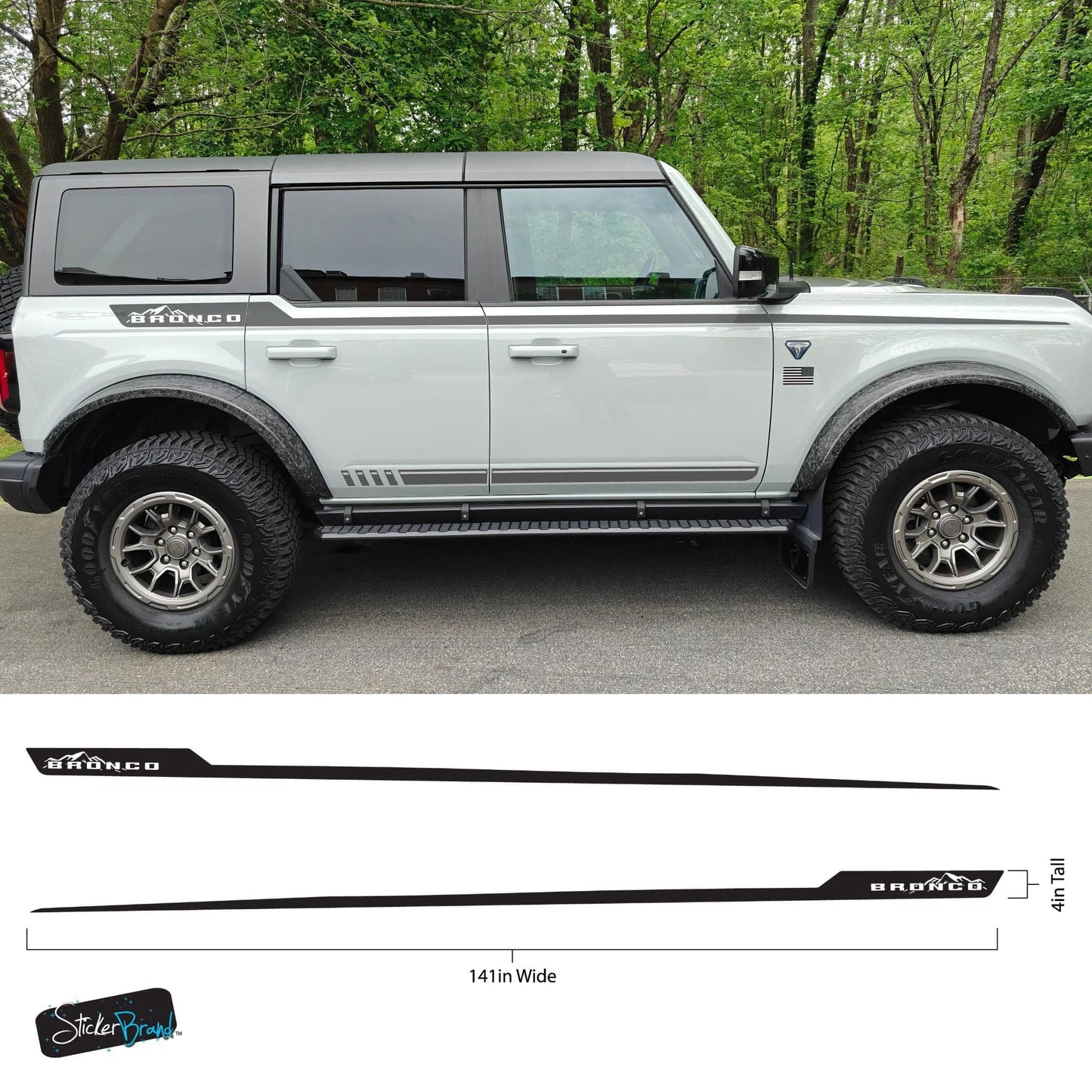 Offroad Overland Bronco Stripes Decal Sticker. 7035 - Speedlogix