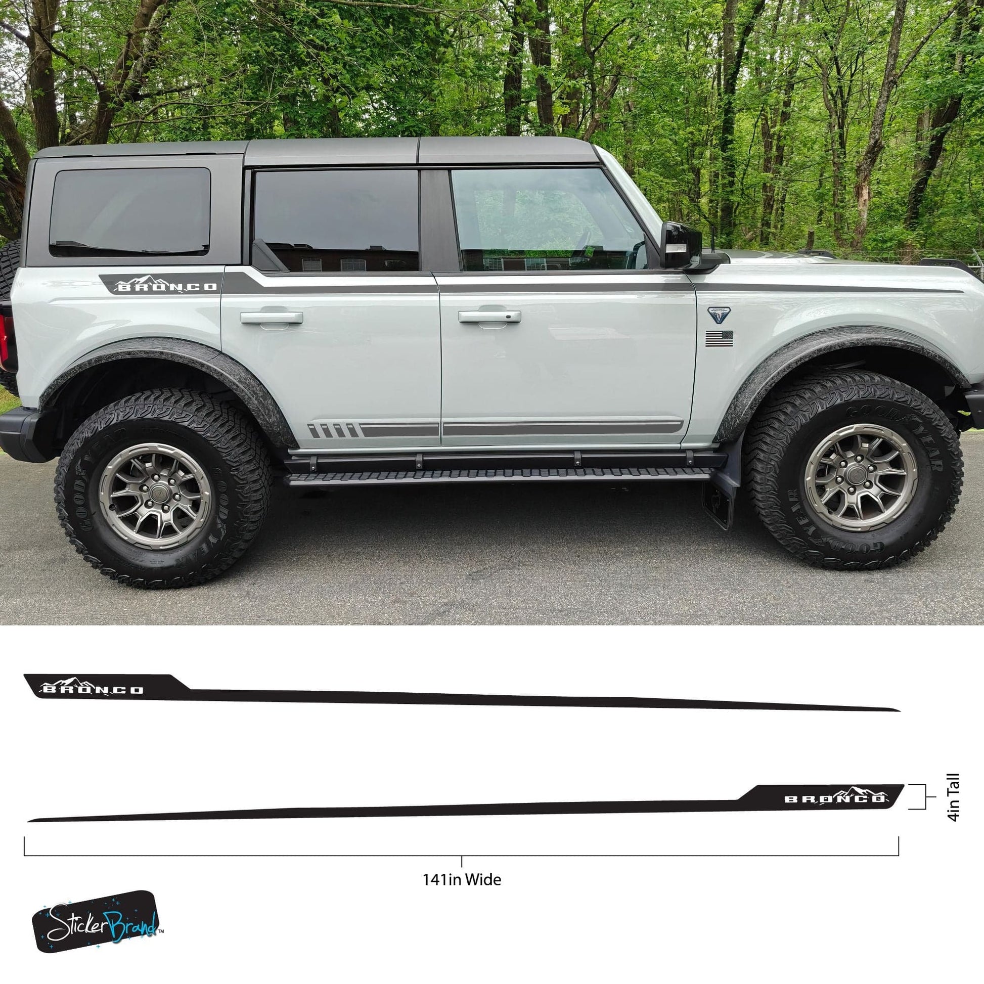 Offroad Overland Bronco Stripes Decal Sticker. 7035 - Speedlogix