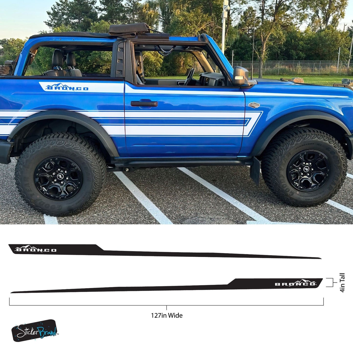 Offroad Overland Bronco Stripes Decal Sticker. 7035 - Speedlogix