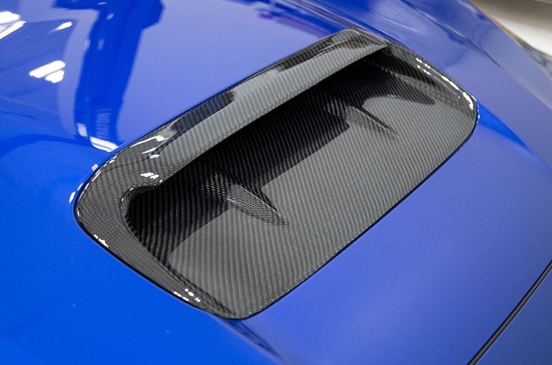 OLM A1 Aggressive Carbon Fiber Full Replacement Hood Scoop - 2015 - 2021 WRX / STI - Speedlogix