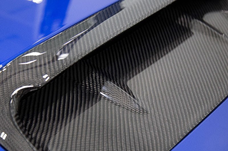 OLM A1 Aggressive Carbon Fiber Full Replacement Hood Scoop - 2015 - 2021 WRX / STI - Speedlogix