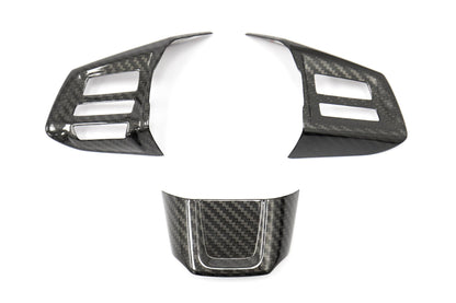 OLM Carbon Fiber Steering Wheel Covers - 2015 Subaru WRX / 2015 STI (MT) - Speedlogix