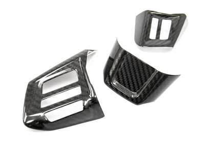 OLM Carbon Fiber Steering Wheel Covers - 2015 Subaru WRX / 2015 STI (MT) - Speedlogix
