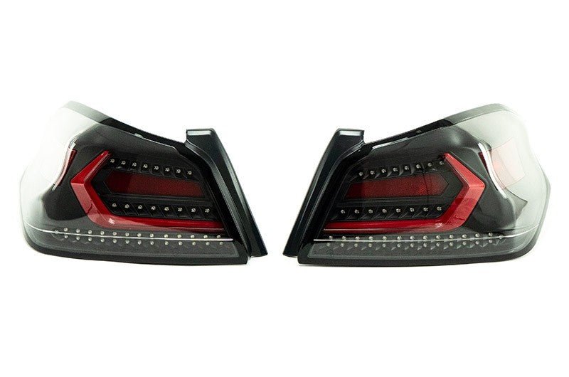 OLM Evolution Tail Lights (Clear Lens, Black Base, Red Bar) - 2015 - 2021 WRX / STI - Speedlogix