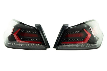 OLM Evolution Tail Lights (Clear Lens, Black Base, Red Bar) - 2015 - 2021 WRX / STI - Speedlogix