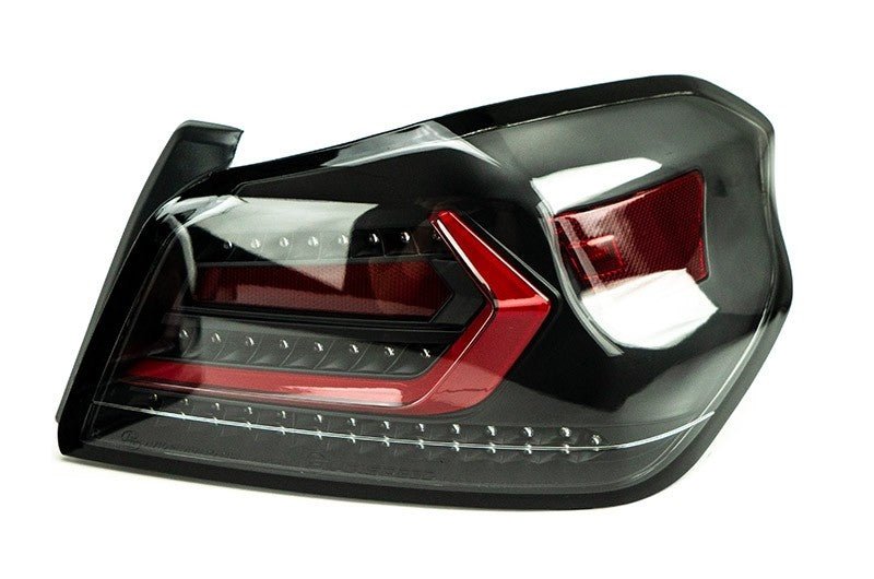 OLM Evolution Tail Lights (Clear Lens, Black Base, Red Bar) - 2015 - 2021 WRX / STI - Speedlogix