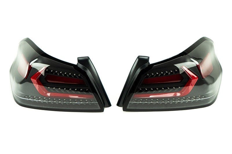 OLM Evolution Tail Lights (Clear Lens, Black Base, Red Bar) - 2015 - 2021 WRX / STI - Speedlogix
