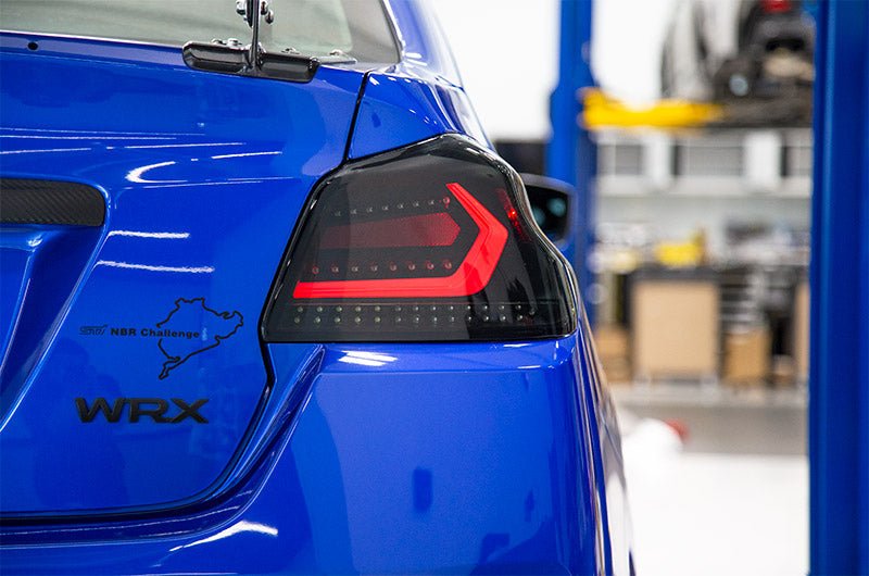 OLM Evolution Tail Lights (Smoked Lens, Black Base, White Bar) - 2015 - 2021 WRX / STI - Speedlogix