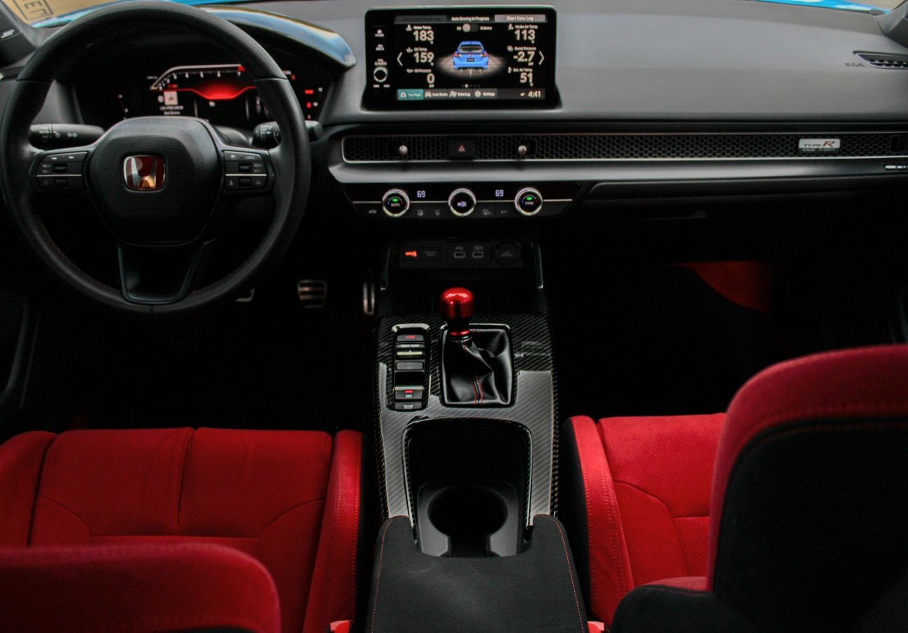 OLM LE Carbon Fiber Shift Panel Cover - 2023+ Honda Civic FL5 Type R - Speedlogix