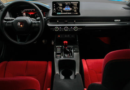 OLM LE Carbon Fiber Shift Panel Cover - 2023+ Honda Civic FL5 Type R - Speedlogix