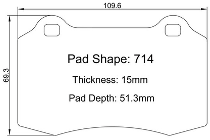 Paragon Rear Maximum Friction Track Brake Pads 2015 - 2023 Challenger/Charger - Speedlogix