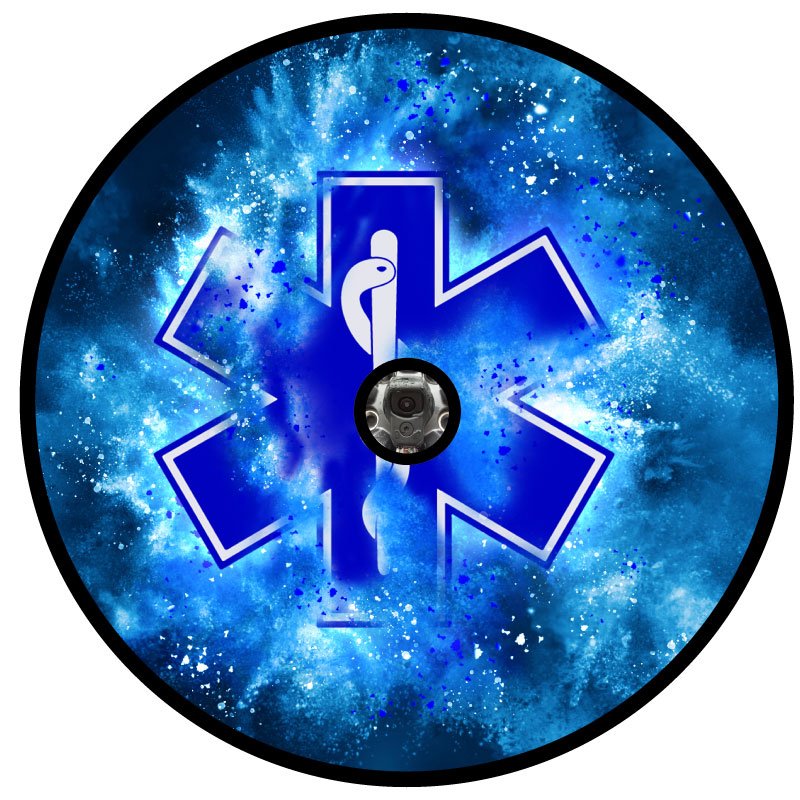 Paramedic Insignia - Blue Explosion Bronco Spare Tire Cover - Speedlogix