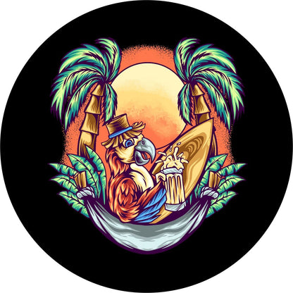 Parrot in a Hammock at Sunset Bronco Spare Tire Cover - Speedlogix