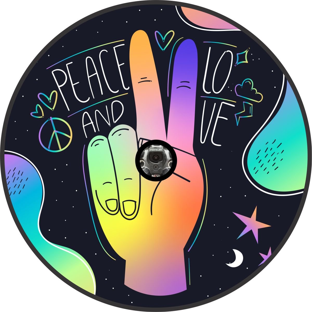 Peace and Love Hand Bronco Spare Tire Cover - Speedlogix
