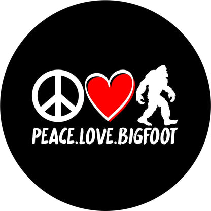 Peace Love Bigfoot Sasquatch Bronco Spare Tire Cover - Speedlogix
