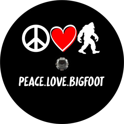 Peace Love Bigfoot Sasquatch Bronco Spare Tire Cover - Speedlogix