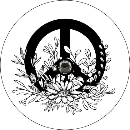 Peace Sign with Wildflowers Bronco Spare Tire Cover - Speedlogix