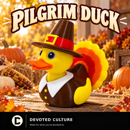 Pilgrim Duck Thanksgiving Figurine