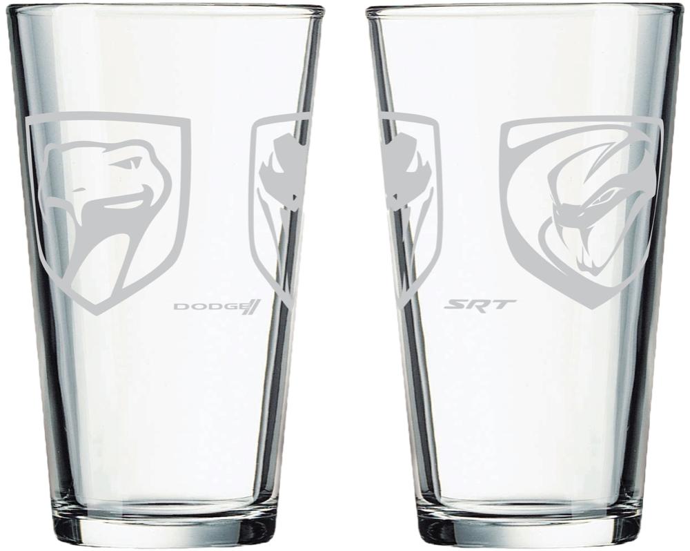 Pint Glass - Dodge SRT Viper Tri - Logo - Speedlogix