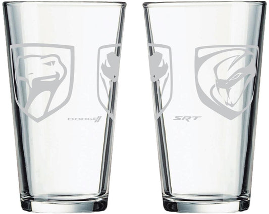 Pint Glass - Dodge SRT Viper Tri - Logo - Speedlogix