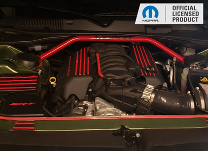 Powered by SRT Engine Cover Overlay Decals - 2015 - 2023 Challenger Scat Pack - Speedlogix