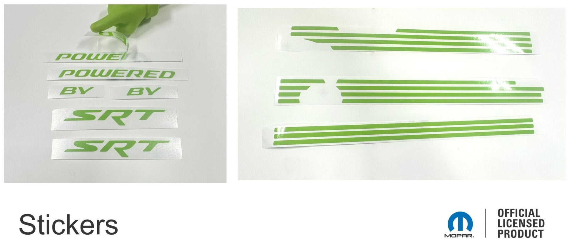 Powered by SRT Engine Cover Overlay Decals - 2015 - 2023 Charger Scat Pack - Speedlogix