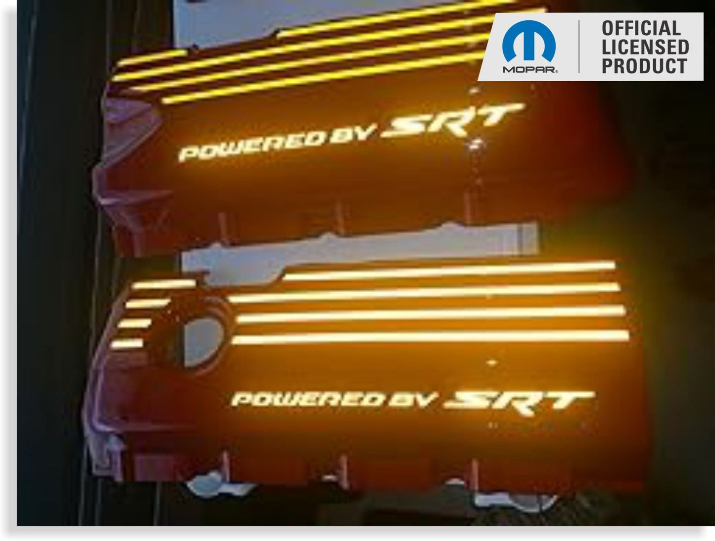 Powered by SRT Engine Cover Overlay Decals - 2015 - 2023 Charger Scat Pack - Speedlogix