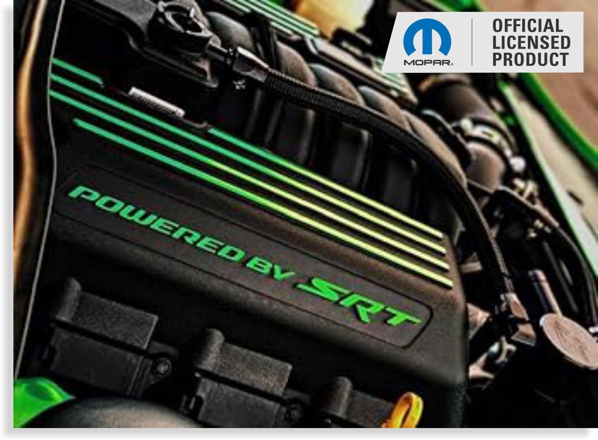 Powered by SRT Engine Cover Overlay Decals - 2015 - 2023 Charger Scat Pack - Speedlogix