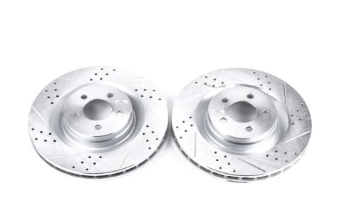PowerStop Front Brake Rotors, Drilled & Slotted 2005 - 2023 Challenger/Charger (4 - Piston) - Speedlogix