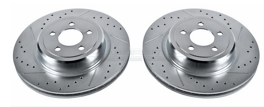 PowerStop Rear Brake Rotors, Drilled & Slotted 2005 - 2023 Challenger/Charger (4 - Piston) - Speedlogix