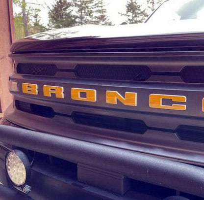 Premium Cast Vinyl Decal Letter Inlays for 2020 - 2026 Bronco/Bronco Sport Grille - Speedlogix
