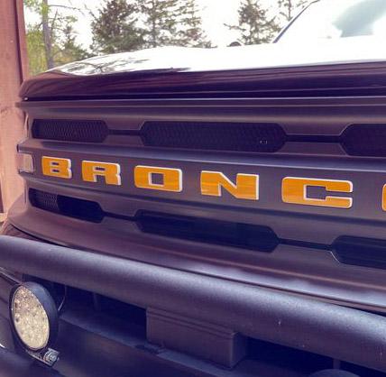 Premium Cast Vinyl Decal Letter Inlays for 2020-2025 Bronco/Bronco Sport Grille