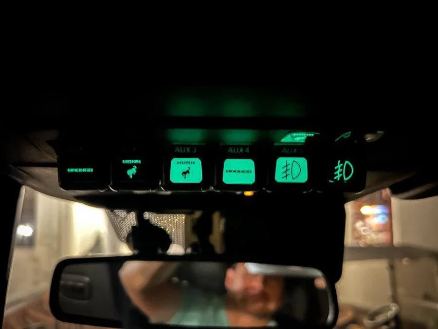 Printed Series Auxiliary Switch Labels (Upfitter) - 2021+ Bronco / F - 150 Tremor / F - 150 Raptor / Ranger Tremor / 2023+ Super Duty / 25+ Bronco Sport - Speedlogix