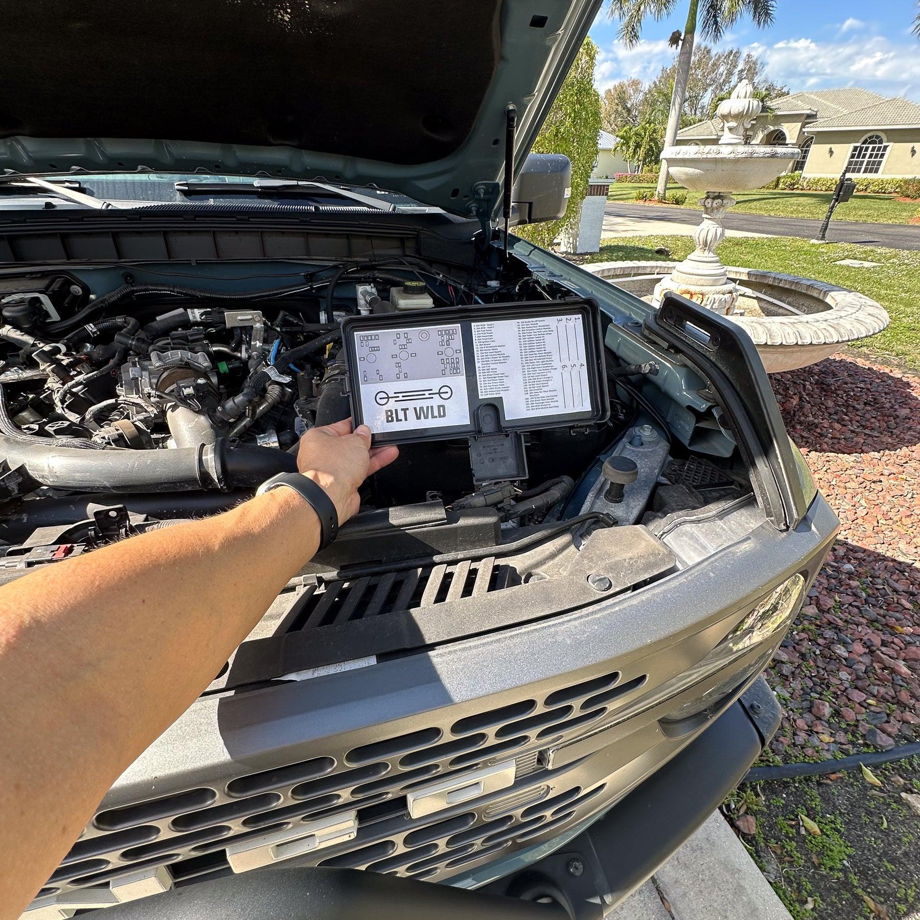 Printed Series Underhood Fuse Box Lid Labels - 2021+ Bronco - Speedlogix