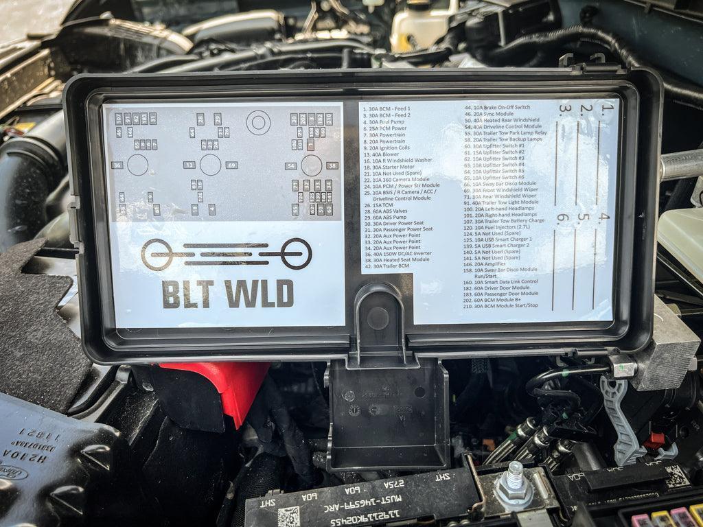 Printed Series Underhood Fuse Box Lid Labels - 2021+ Bronco - Speedlogix