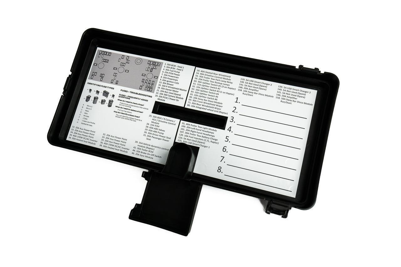 Printed Series Underhood Fuse Box Lid Labels - 2021+ Bronco - Speedlogix