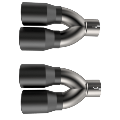 QTP Black Quad Exhaust Tips 2015 - 2023 Challenger 5.7L - Speedlogix