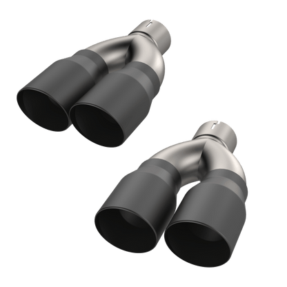 QTP Black Quad Exhaust Tips 2015 - 2023 Challenger 5.7L - Speedlogix
