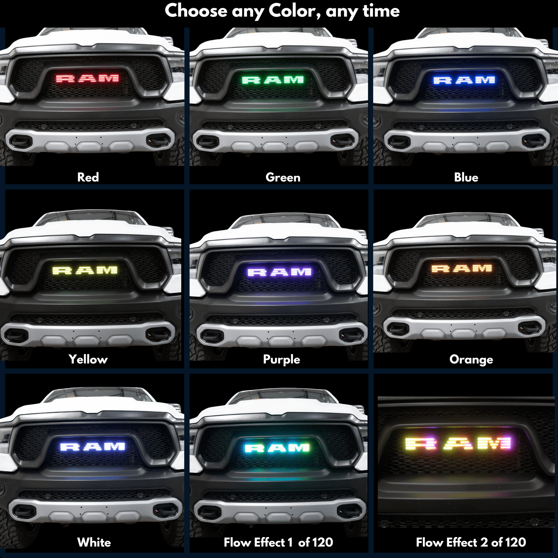 Ram LED Emblem: (Multicolor Flow) 2019 - 2024 - Speedlogix