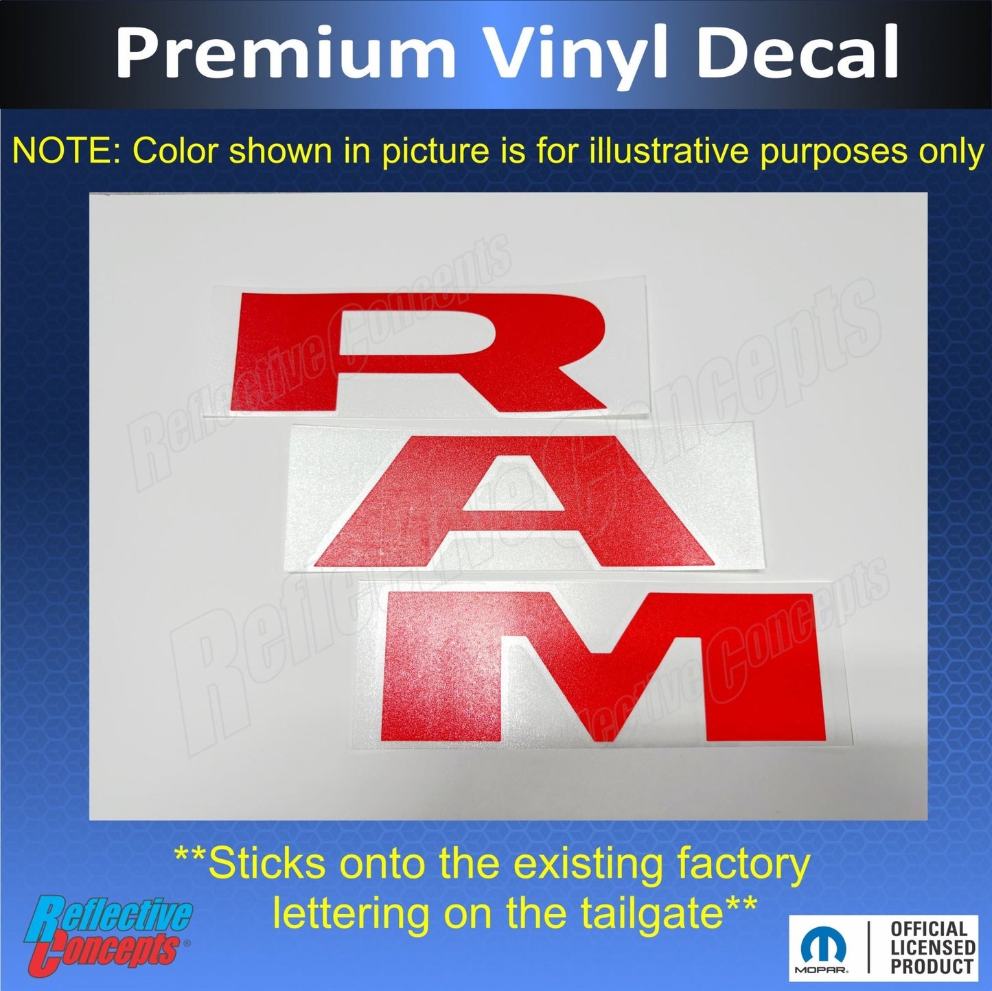 RAM Tailgate Emblem Overlay Decal - 2021 - 2024 Ram TRX - Speedlogix