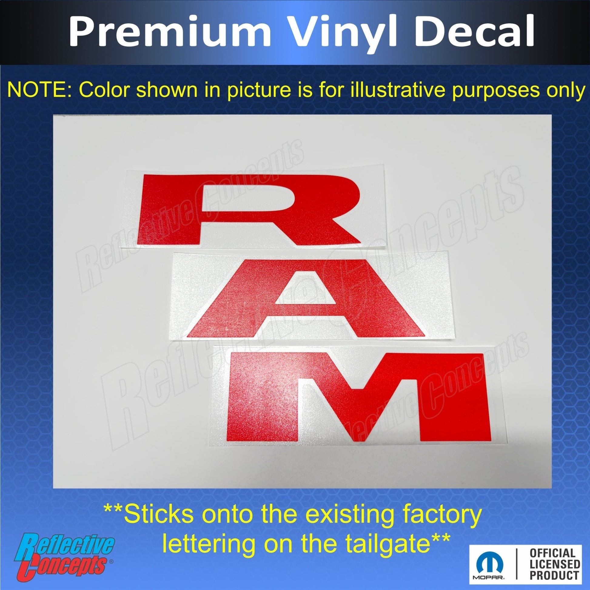 RAM Tailgate Emblem Overlay Decal - 2021 - 2024 Ram TRX - Speedlogix