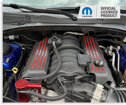 Powered by SRT Engine Cover Overlay Decals - 2015-2023 Charger Scat Pack